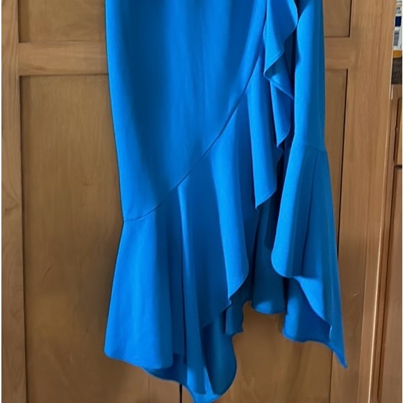 XSCAPE Womens Blue Hi-lo Hem Sleeveless Maxi Evening Body Con Dress 10 NWT - Picture 7 of 7